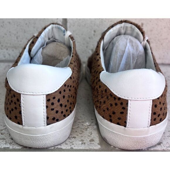 Madewell Sidewalk Low Top Spot Calf Hair Lace Up Sneakers Brwn Blck Sz W 7/M 5.5 - Picture 7 of 15